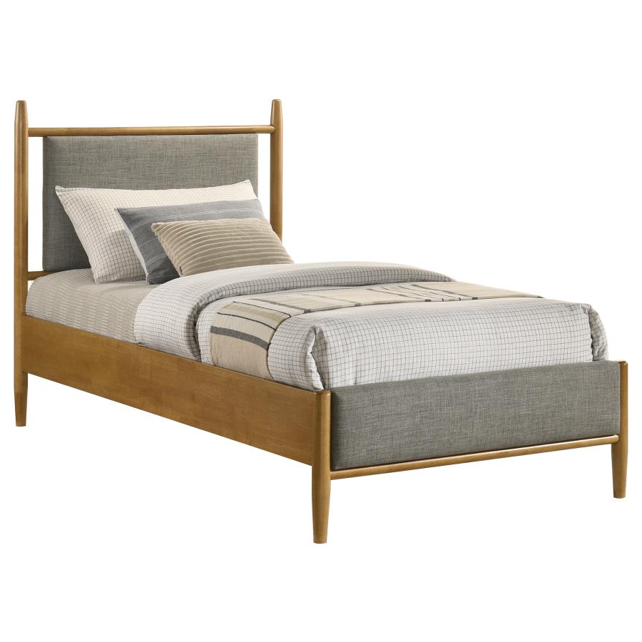 Mason 46-inch Twin Panel Platform Bed Grey and Light Brown-zoom-3