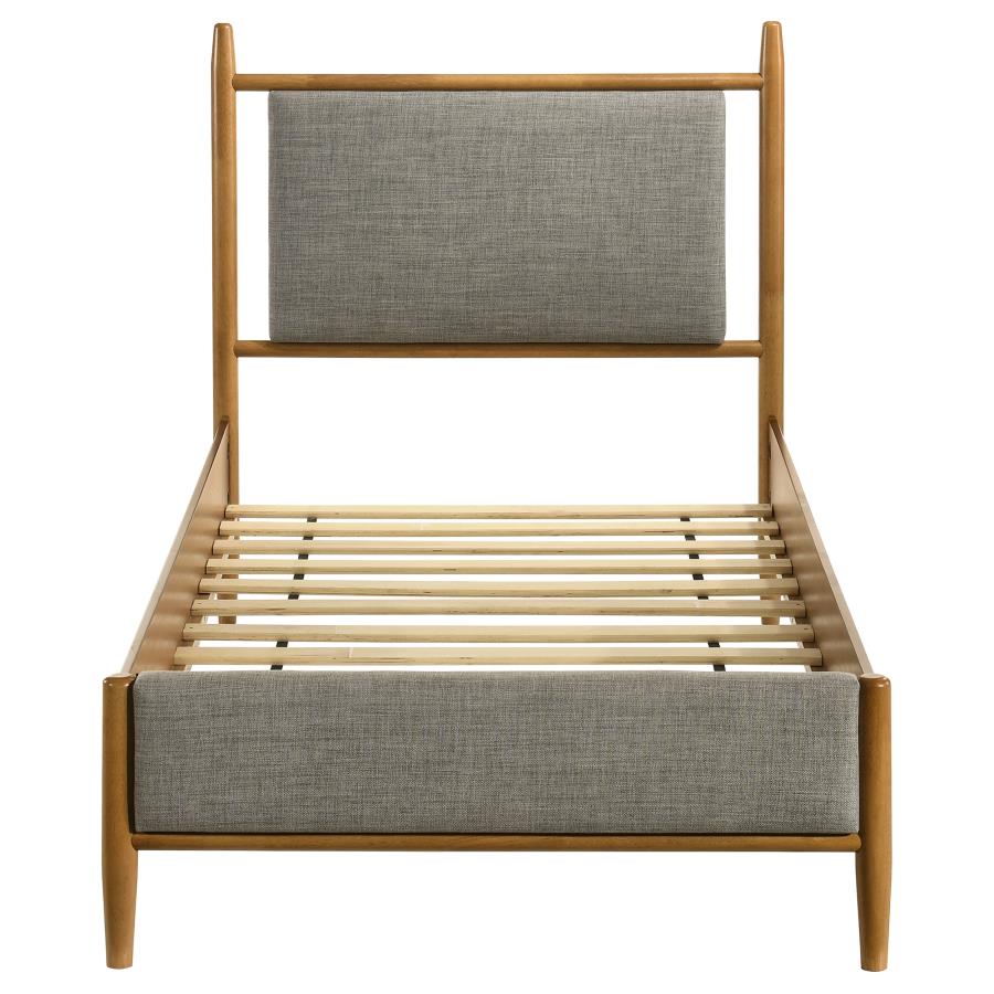 Mason 46-inch Twin Panel Platform Bed Grey and Light Brown-zoom-4
