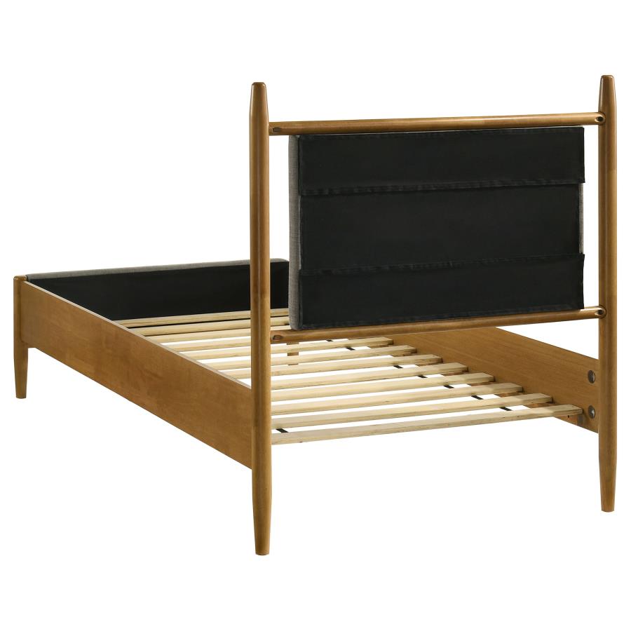 Mason 46-inch Twin Panel Platform Bed Grey and Light Brown-zoom-5