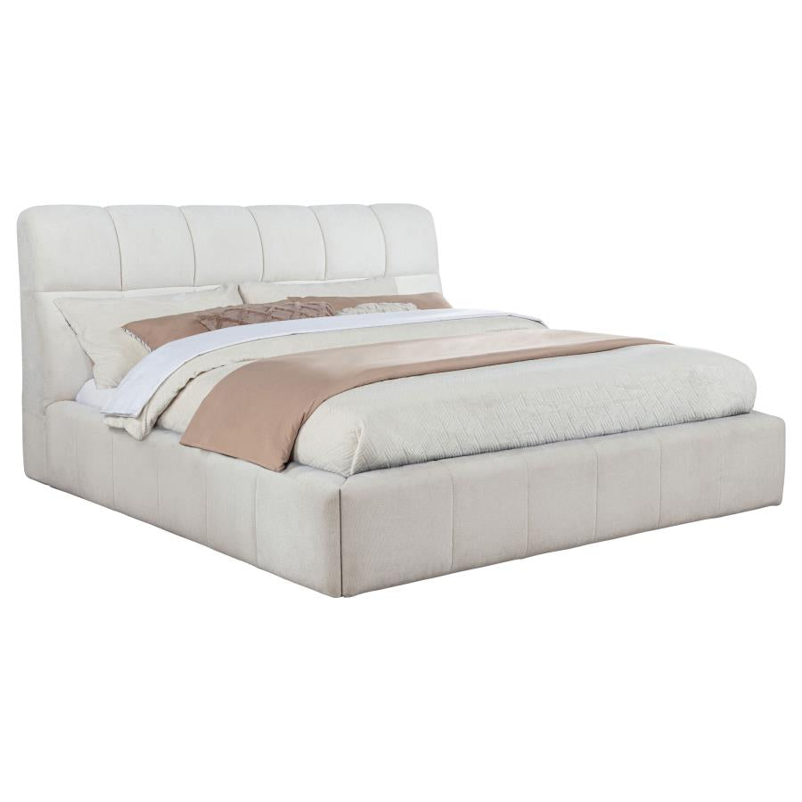 Nollet 48-inch Upholstered Eastern King Platform Bed Cream-zoom-3