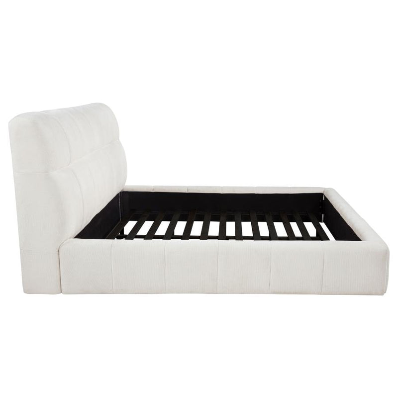 Nollet 48-inch Upholstered Eastern King Platform Bed Cream-zoom-