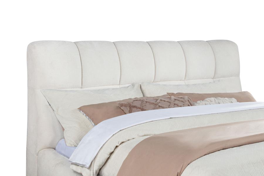 Nollet 48-inch Upholstered Eastern King Platform Bed Cream-7