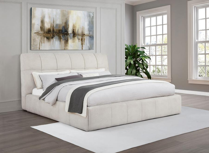 Nollet 48-inch Upholstered California King Platform Bed Cream-zoom-