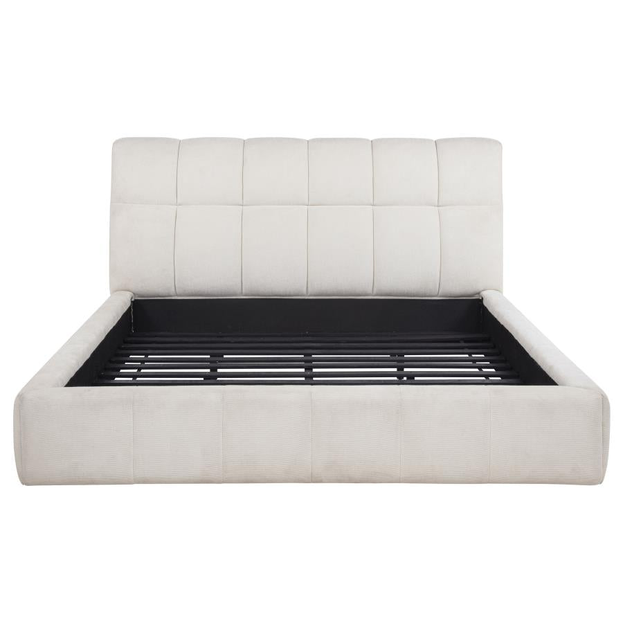 Nollet 48-inch Upholstered California King Platform Bed Cream-zoom-4