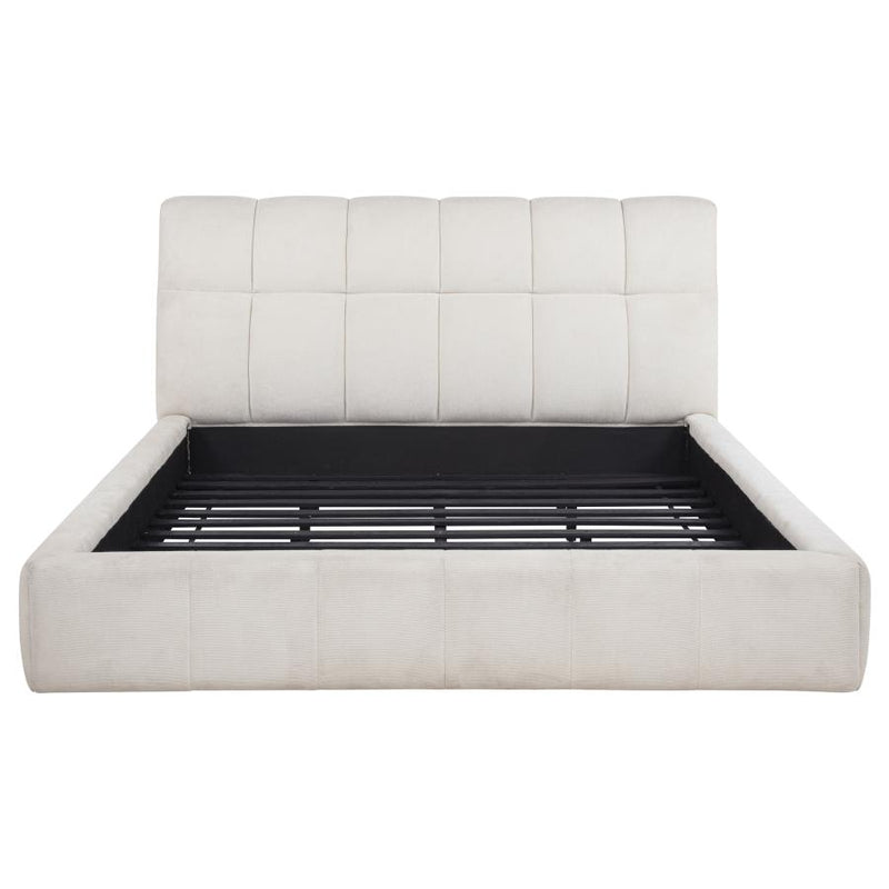Nollet 48-inch Upholstered California King Platform Bed Cream-zoom-