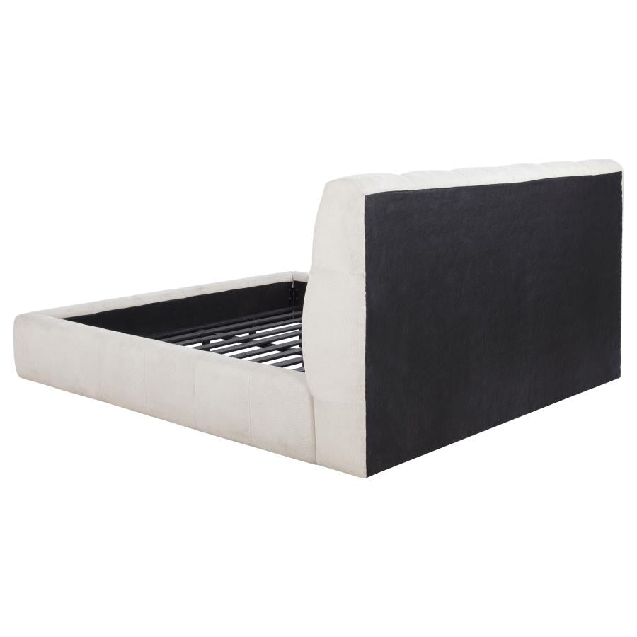 Nollet 48-inch Upholstered California King Platform Bed Cream-5