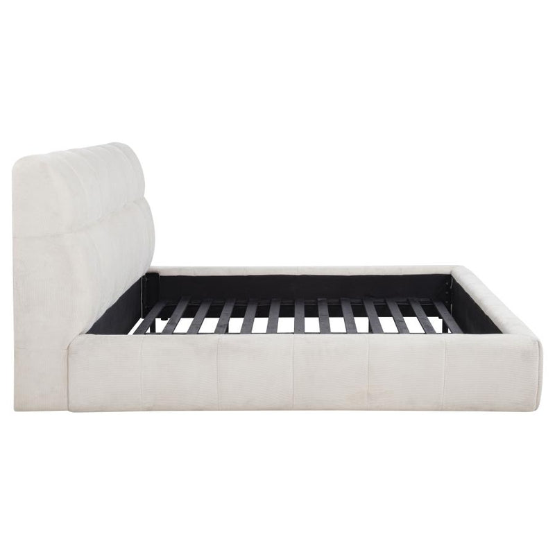 Nollet 48-inch Upholstered California King Platform Bed Cream-zoom-