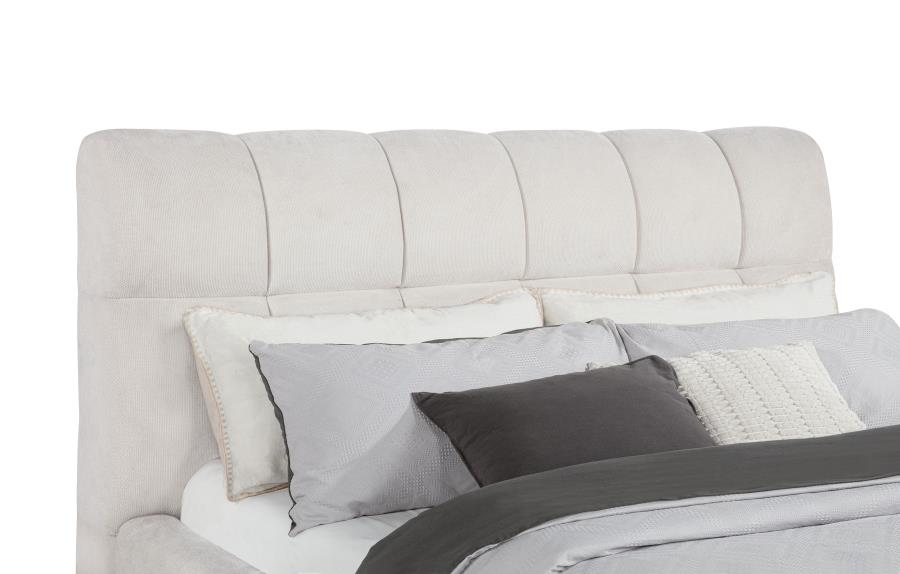 Nollet 48-inch Upholstered California King Platform Bed Cream-7