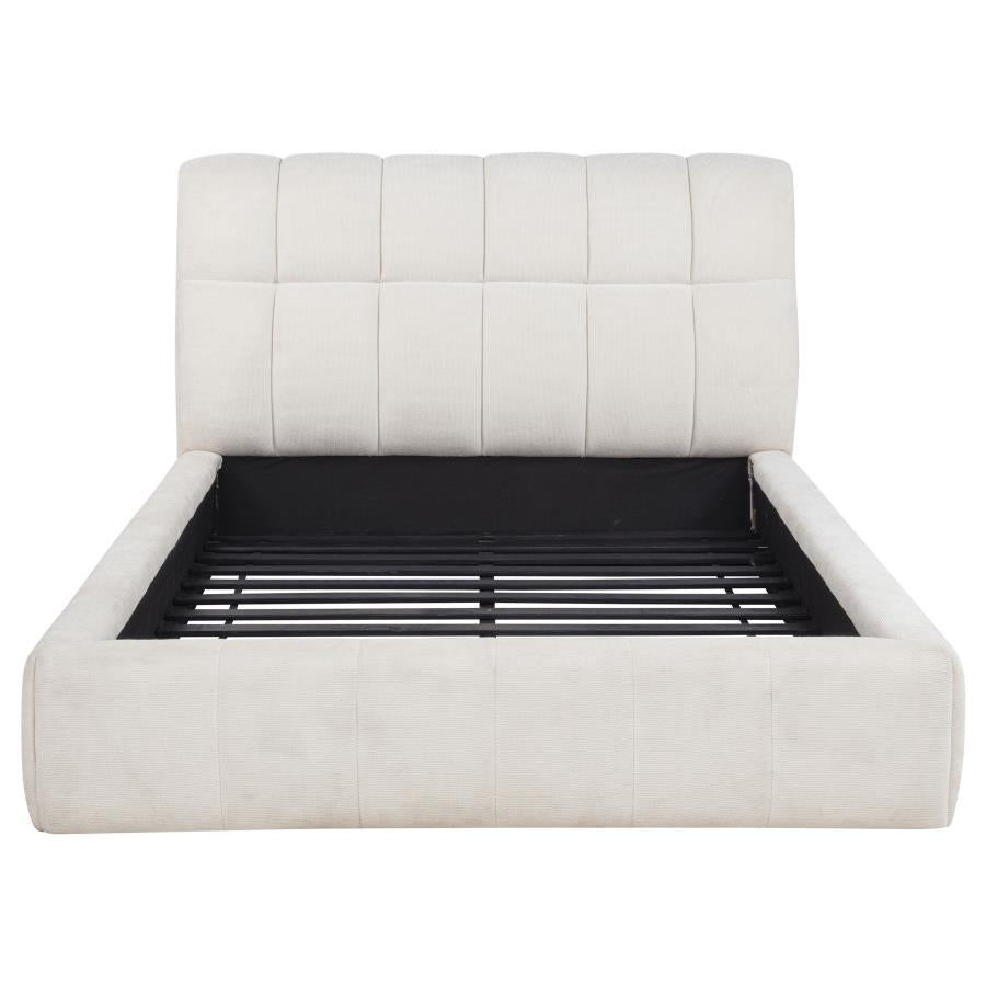 Nollet 48-inch Upholstered Queen Panel Platform Bed Cream-4