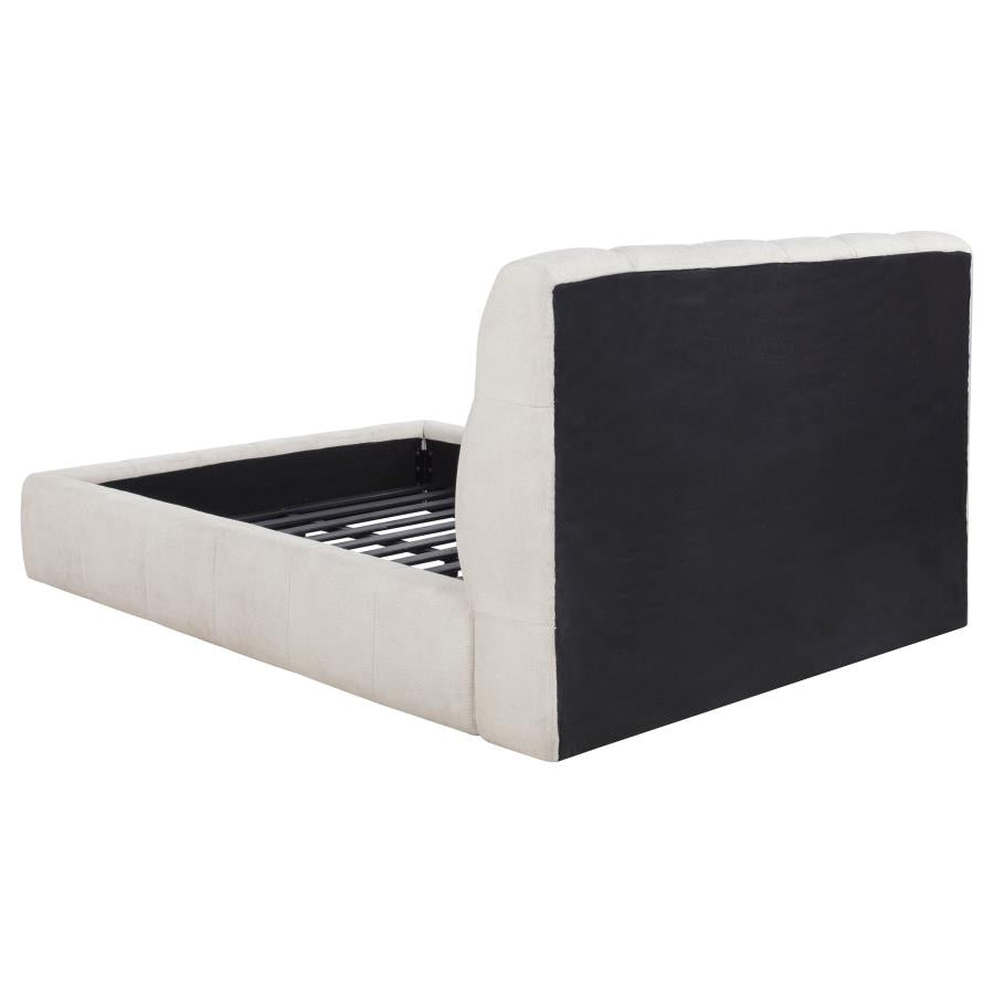 Nollet 48-inch Upholstered Queen Panel Platform Bed Cream-5