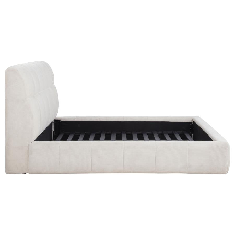 Nollet 48-inch Upholstered Queen Panel Platform Bed Cream-zoom-6