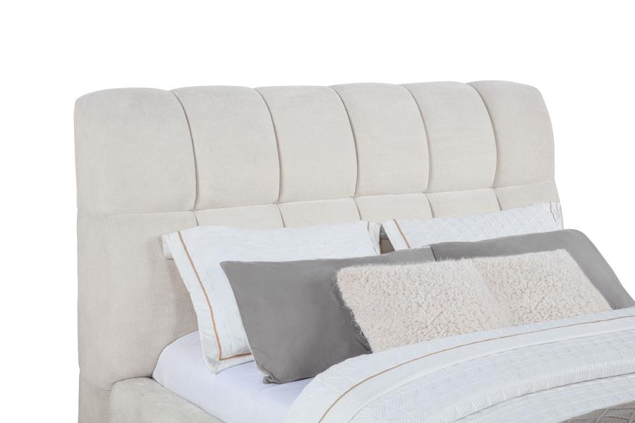 Nollet 48-inch Upholstered Queen Panel Platform Bed Cream-7