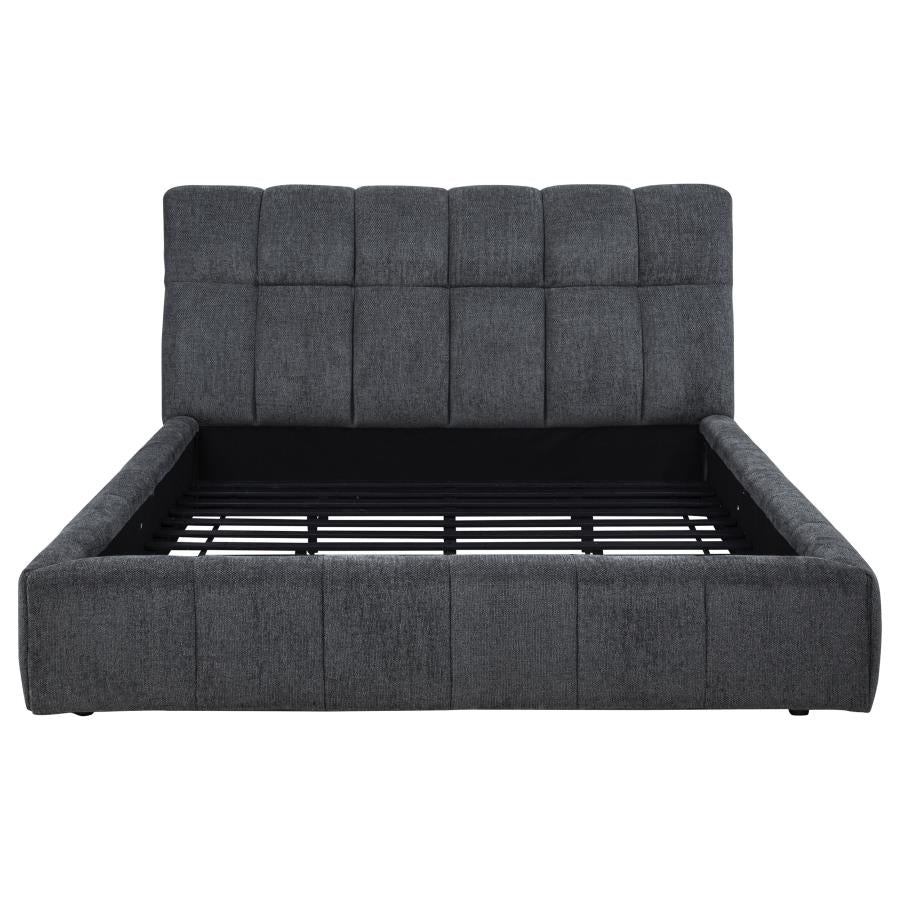 Nollet 48-inch Upholstered Eastern King Platform Bed Grey-zoom-4