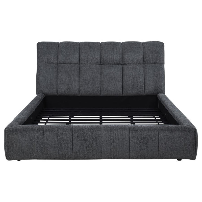 Nollet 48-inch Upholstered Eastern King Platform Bed Grey-zoom-