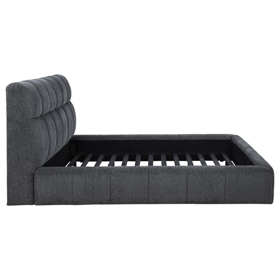 Nollet 48-inch Upholstered Eastern King Platform Bed Grey-zoom-6