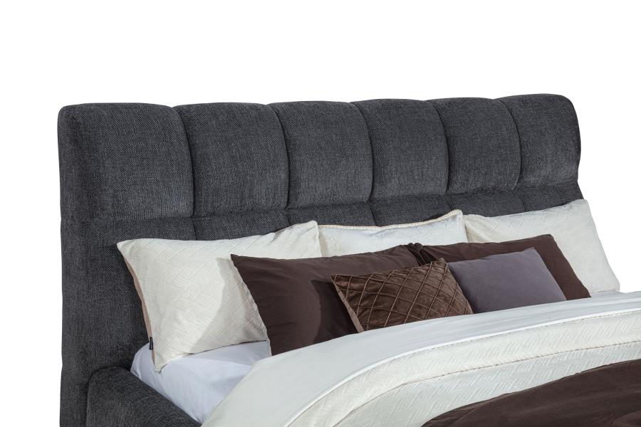 Nollet 48-inch Upholstered Eastern King Platform Bed Grey-zoom-7