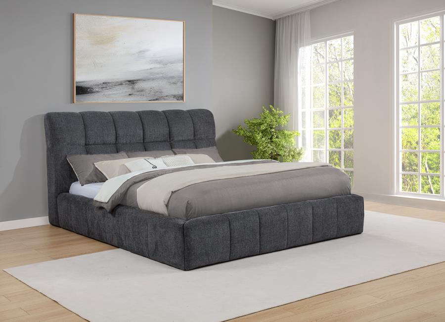 Nollet 48-inch Upholstered California King Platform Bed Grey-zoom-2
