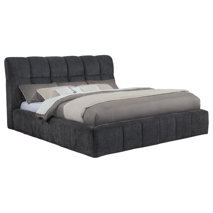 Nollet 48-inch Upholstered California King Platform Bed Grey-1