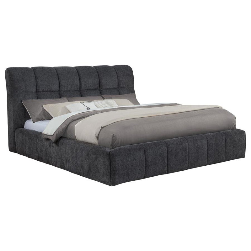 Nollet 48-inch Upholstered California King Platform Bed Grey-zoom-