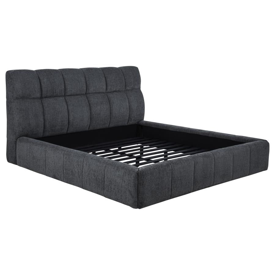 Nollet 48-inch Upholstered California King Platform Bed Grey-zoom-3