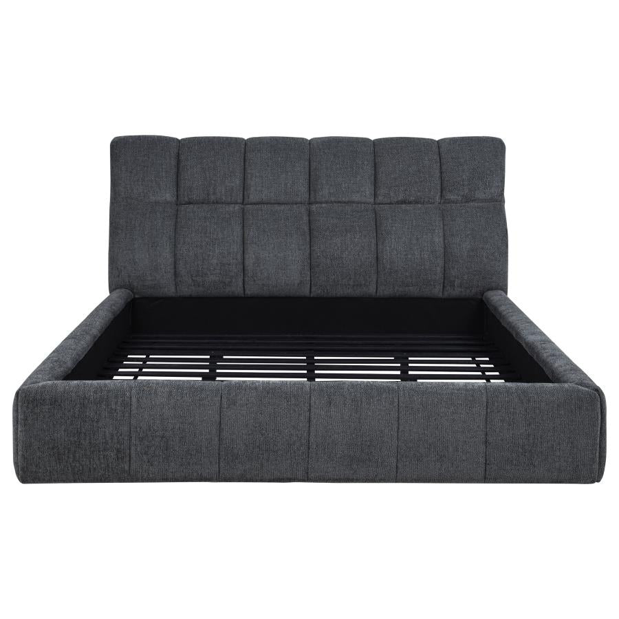 Nollet 48-inch Upholstered California King Platform Bed Grey-4