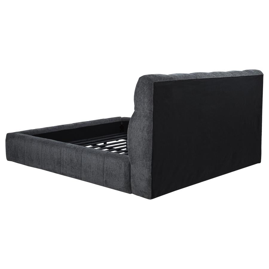 Nollet 48-inch Upholstered California King Platform Bed Grey-5