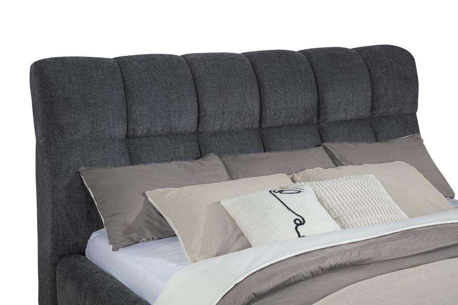Nollet 48-inch Upholstered California King Platform Bed Grey-zoom-7