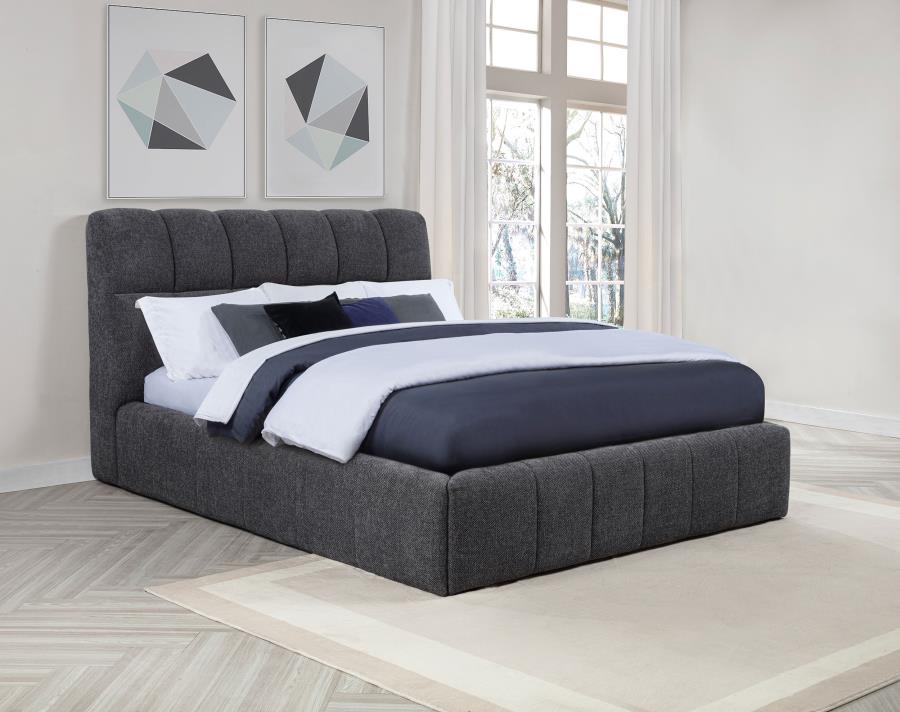 Nollet 48-inch Upholstered Queen Panel Platform Bed Grey-2