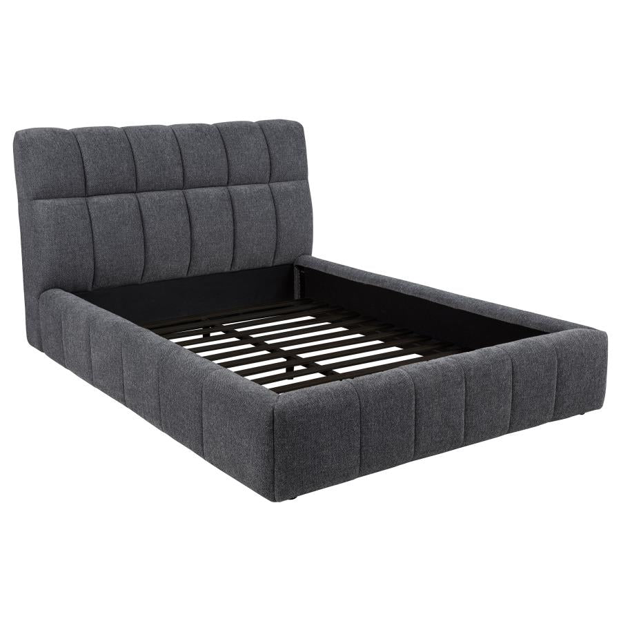 Nollet 48-inch Upholstered Queen Panel Platform Bed Grey-zoom-3