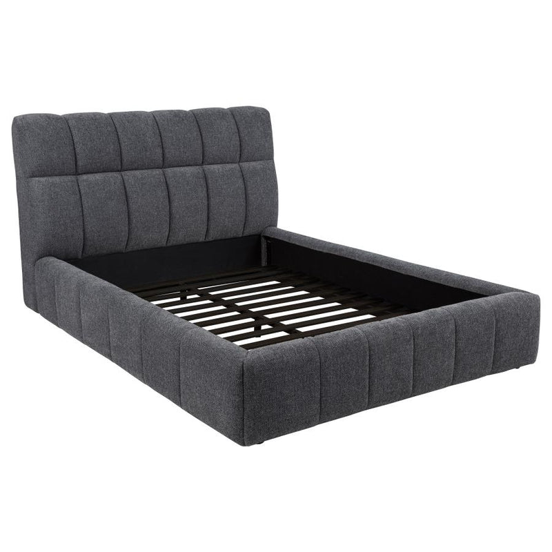 Nollet 48-inch Upholstered Queen Panel Platform Bed Grey-zoom-