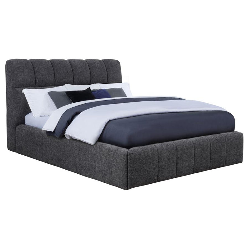 Nollet 48-inch Upholstered Queen Panel Platform Bed Grey-zoom-