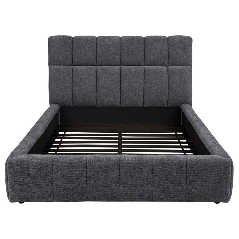 Nollet 48-inch Upholstered Queen Panel Platform Bed Grey-zoom-