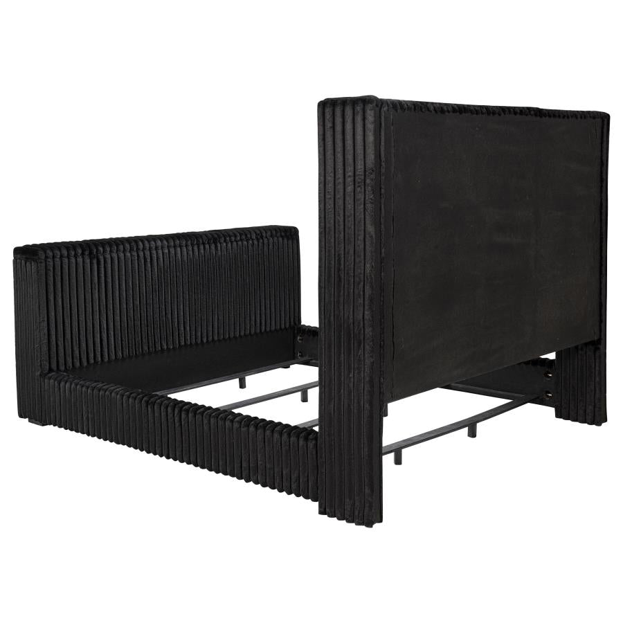 Centergrove Upholstered Eastern King Wingback TV Bed Black-zoom-7