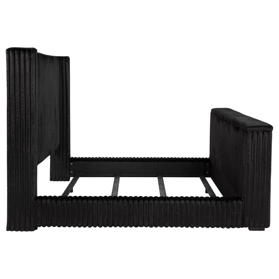 Centergrove Upholstered Eastern King Wingback TV Bed Black-zoom-8