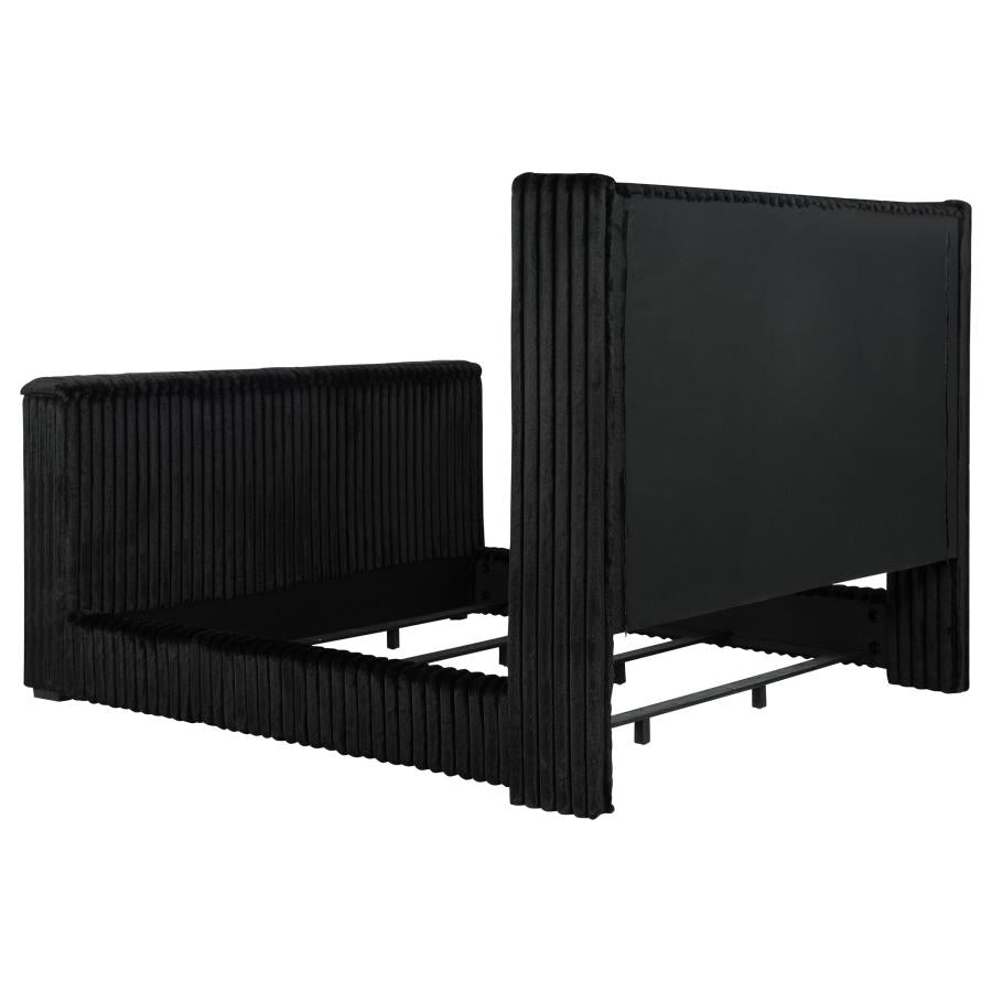 Centergrove Upholstered California King Wingback TV Bed Black-7