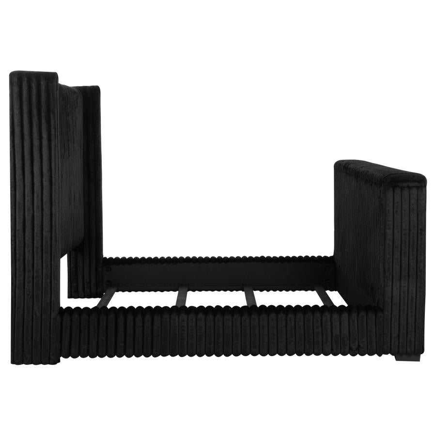 Centergrove Upholstered California King Wingback TV Bed Black-8