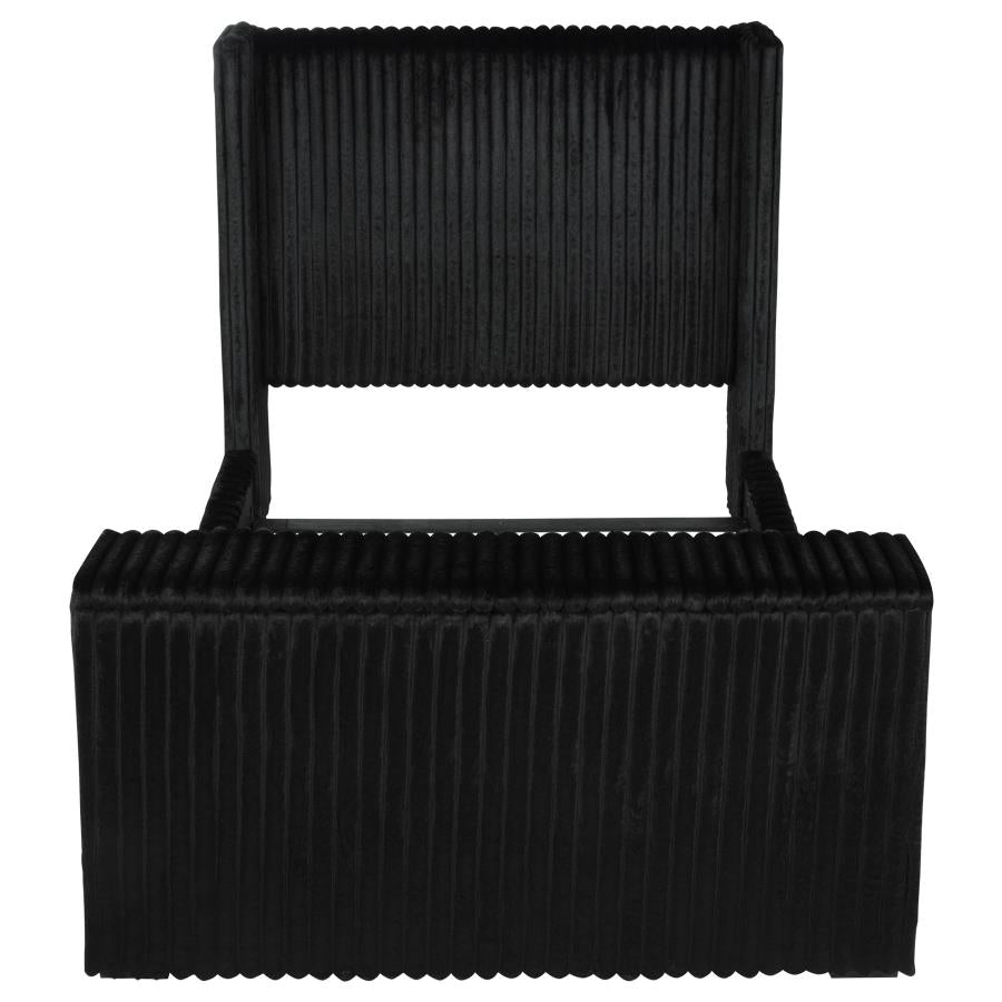 Centergrove Upholstered Queen Wingback TV Bed Black-zoom-6