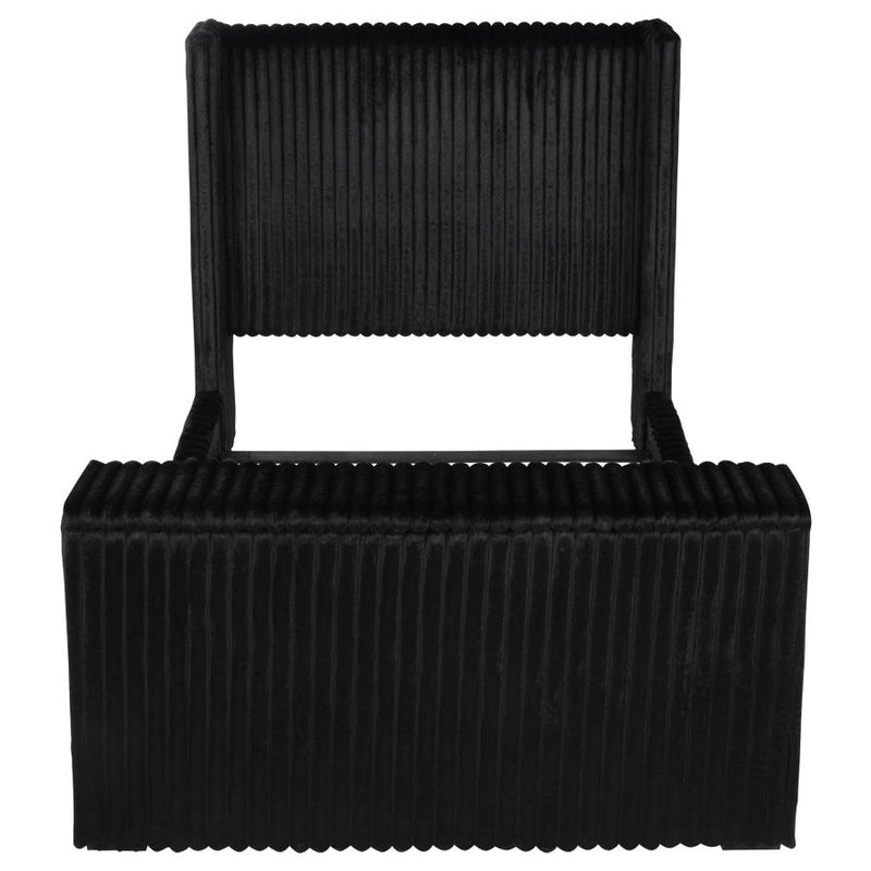Centergrove Upholstered Queen Wingback TV Bed Black-zoom-