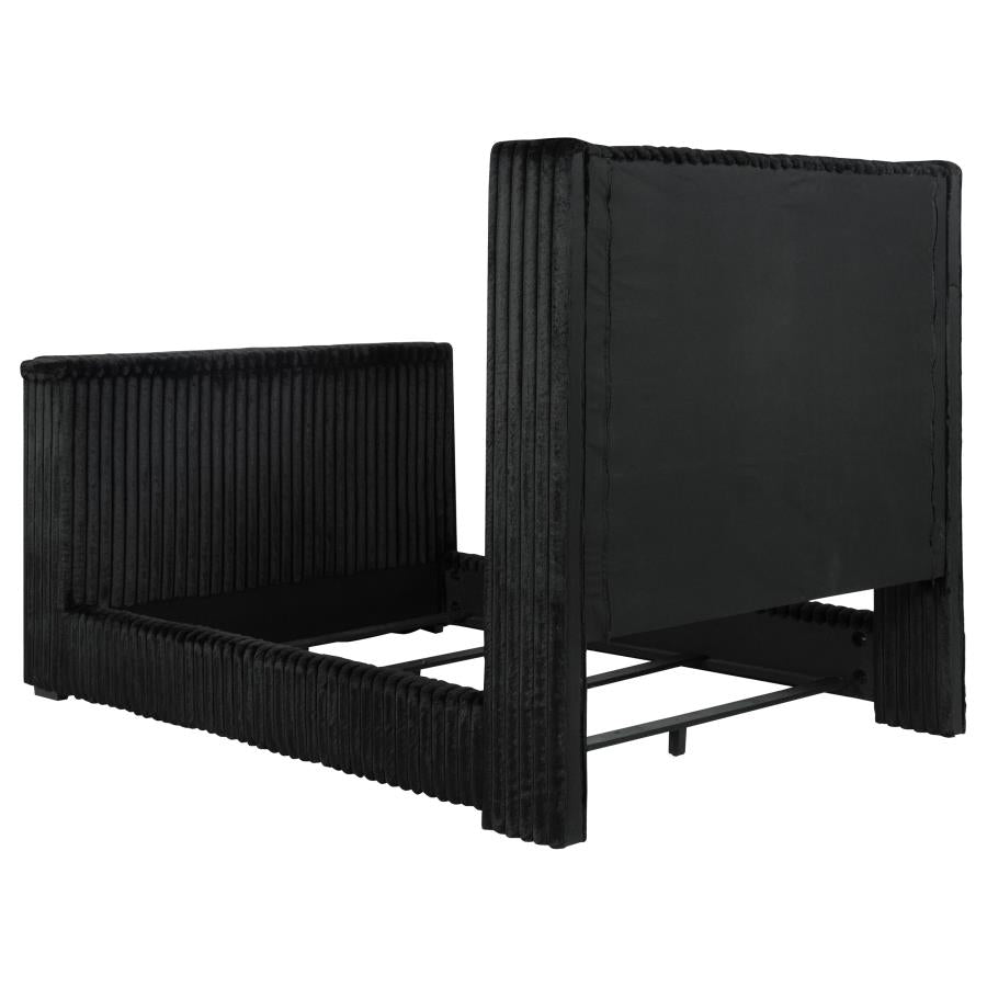 Centergrove Upholstered Queen Wingback TV Bed Black-7