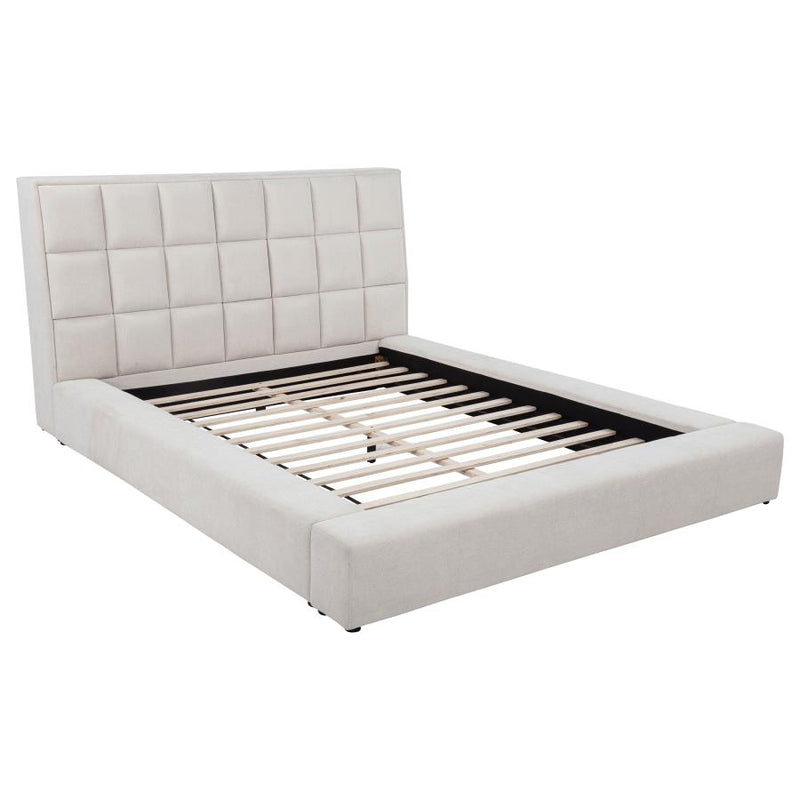 Dreux Upholstered California King Panel Platform Bed Cream-zoom-