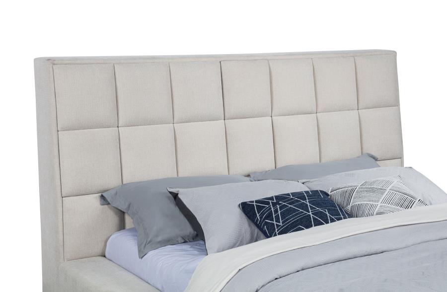 Dreux Upholstered California King Panel Platform Bed Cream-9