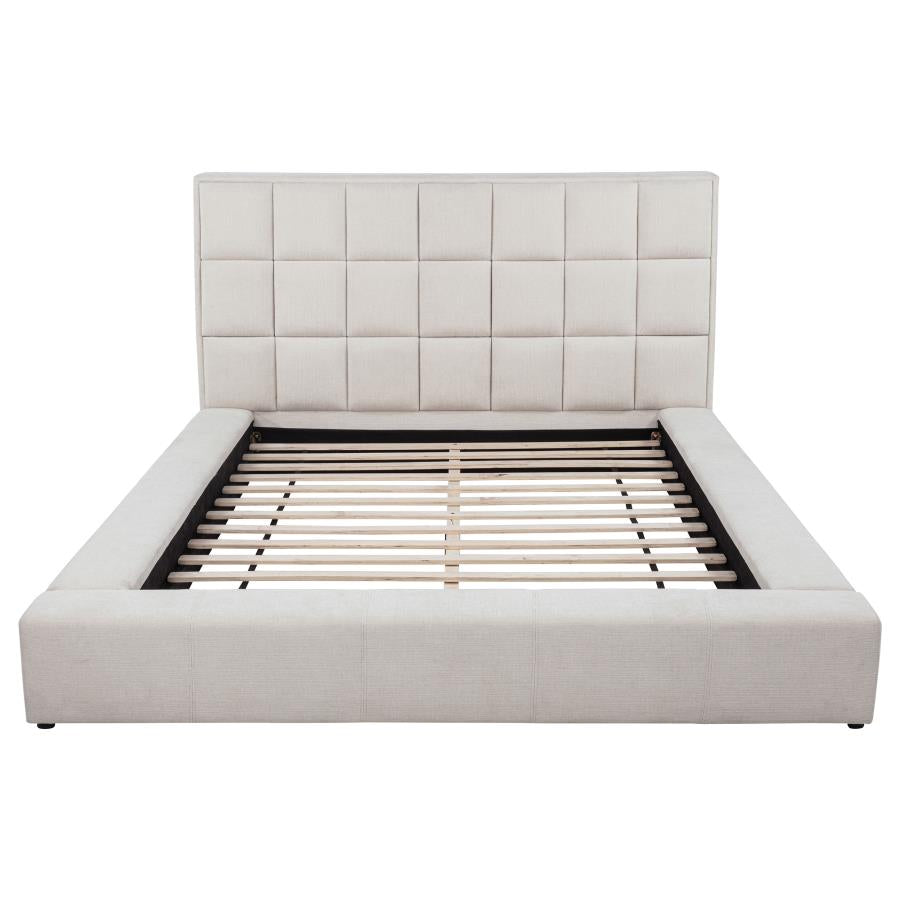 Dreux Upholstered Queen Panel Platform Bed Cream-zoom-6