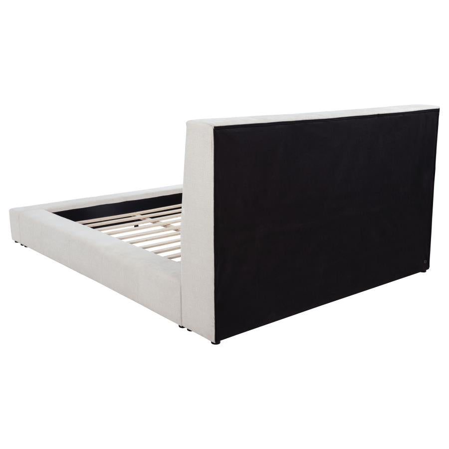 Dreux Upholstered Queen Panel Platform Bed Cream-zoom-7
