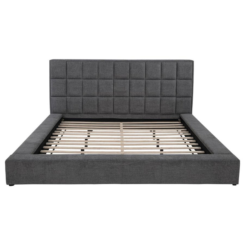 Dreux Upholstered Eastern King Panel Platform Bed Grey-zoom-