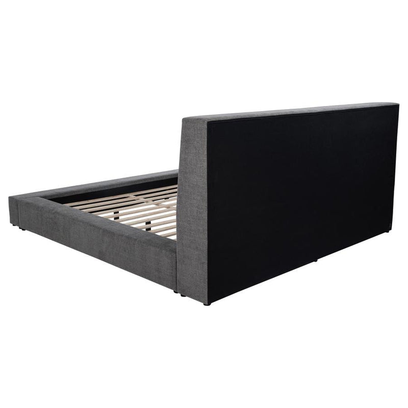 Dreux Upholstered Eastern King Panel Platform Bed Grey-zoom-