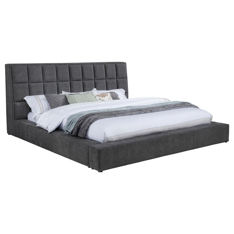 Dreux Upholstered California King Panel Platform Bed Grey-zoom-