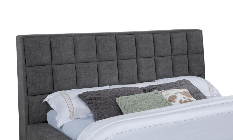Dreux Upholstered California King Panel Platform Bed Grey-zoom-9