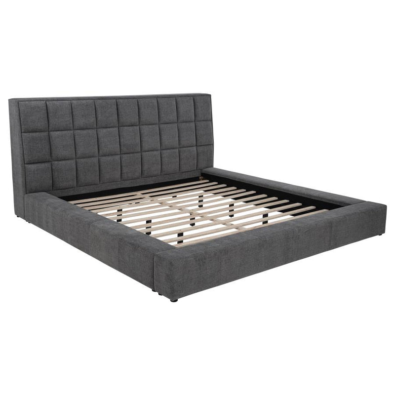 Dreux Upholstered Queen Panel Platform Bed Grey-zoom-