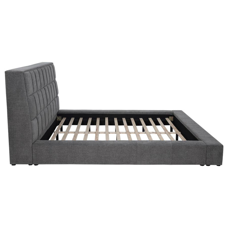 Dreux Upholstered Queen Panel Platform Bed Grey-zoom-
