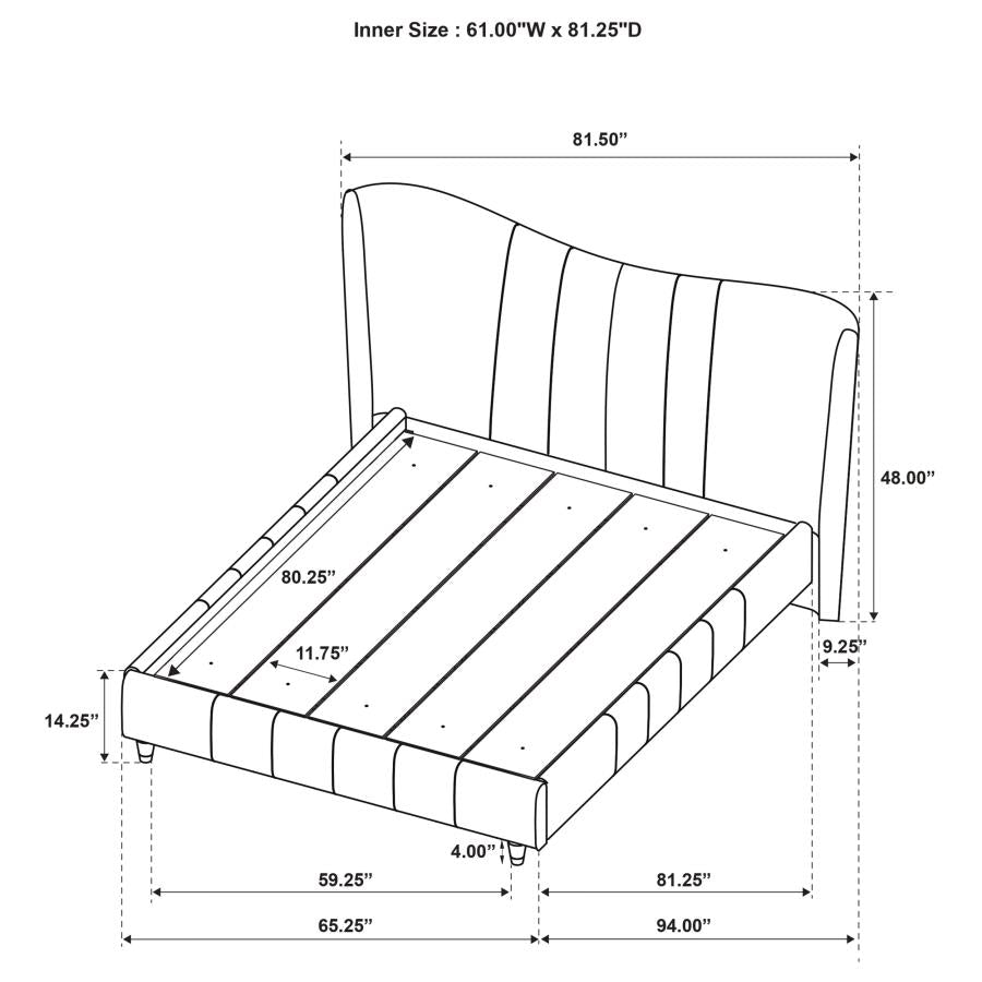Evelyn Upholstered Queen Panel Platform Bed Ivory-11